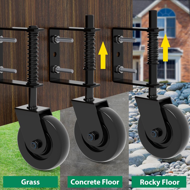 4.3" Heavy Duty Gate Wheel 360° Rotation Gate Wheel with