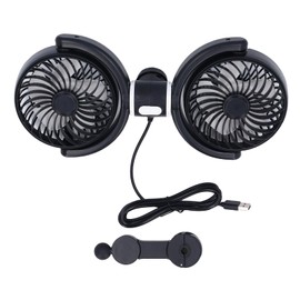 Asixxsix USB Car Cooling Fans for Backseat, Quiet Dual Head Car Fan, Flexible Rotatable Vehicle Rear Headrest Fan, Electric Air Circulation Fans for Sedan SUV Truck Van
