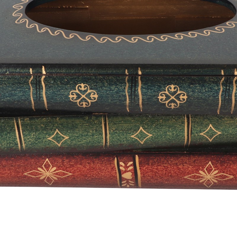 Book Tissue Box Cover Antique Rectangular Dispenser Napkin Holder for
