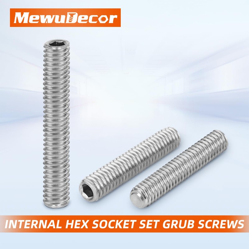 MewuDecor M8 x 8mm Internal Hex Socket Set Grub Screws