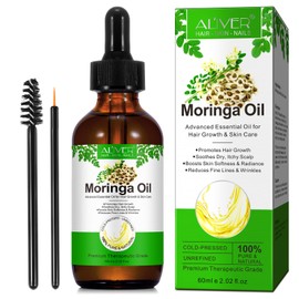 Moringa Oil for Hair, Skin, Face - 60 ml Moringa Oil Cold Pressed Care for Hair Growth, Anti-Ageing, Nourishing & Revitalising Oil