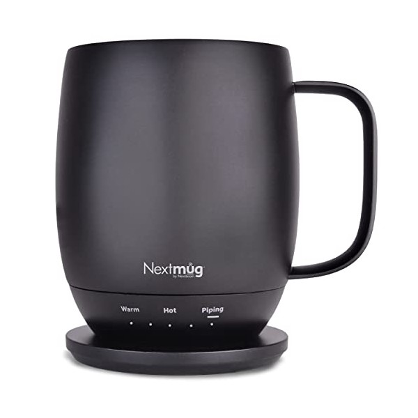 Nextmug - Temperature-Controlled, Self-Heating Coffee Mug (Black - 14 oz.)