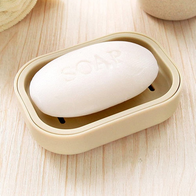 Plastic Square Soap Dish Bar Soap Holder for Shower Bathroom,Kitchen,Easy
