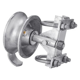 Sliding Gate Rollers Galvanized Steel Rolling Gate Hardware Kit for 2" (1-7/8") Gate Frame & 1-7/8" or 1-5/8" Track Pipe, Double U Bolt for Chain Link Gates (Pack of 1)