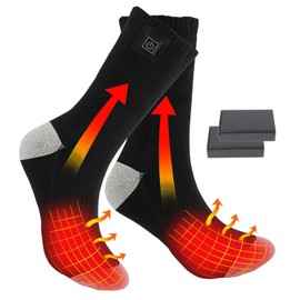 Hettluo Heated Socks for Men Women, Battery Heated Socks, Electric Heated Socks Washable Winter Warm Socks for Outdoors Work Fishing Hunting Skiing Cycling Hiking Camping