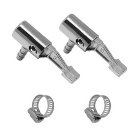 1/4 Inch Lock On Air Chuck All Metal with Hose Clamp Air Compressor Portable Tire Inflator Tire Chuck for Hose Repair Inflate Chuck Silver