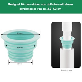 Pack of 8 Drain Pipe Seal Hose, Rubber Sleeve Siphon for Drain Pipe, Siphon Seal, Drain Pipe Washing Machine for Drain Pipe, Outer Diameter 48 mm x Inner Diameter 38 mm