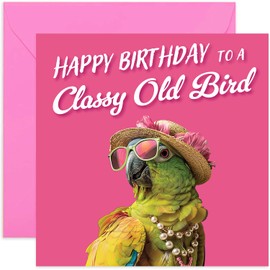 Birthday Cards for Her Women – Hilarious Classy Old Bird Birthday Card - Friend Sister Friend Mum Auntie Nan Gran Nanny - 50th 60th 70th 80th | Blank Inside