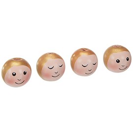 Rayher 63080000 Wooden Ball Head Angel 23 mm Diameter 2 Designs Hand Painted Bag of 4 Angel Head Angel Face Angel Craft