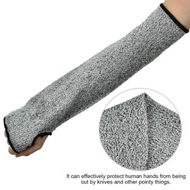 1 Pair Safety Work Sleeve Arm Protective, HPPE Cut Resistant Anti Abrasion Long Sleeve Work Gloves - 5 Levels Of Cutting Resistance, Abrasion Resistance(45cm length)