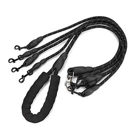 ciciglow Correa para 4 Perros, Correa para Perros de 4 Vías sin Enredos, Correa para Perros de Nailon Múltiple Desmontable con Mango Acolchado Suave, para Caminar y Entrenar Correa para