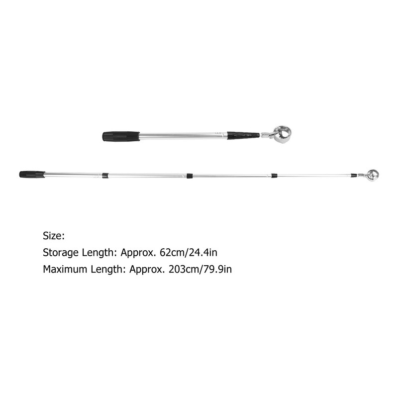 Golf Ball Retriever Telescopic Aluminum Alloy Adjustable Length Prevent Slipping