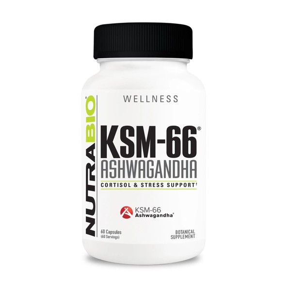 NutraBio NutraBio Ashwagandha KSM-66 Herbal Supplement for Better Overall Well-Being-