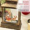 Alpine Corporation Santa Sleigh and Reindeer Snowglobe with LED and