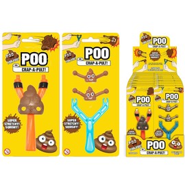 LND Gifts Kids Slingshot Poop Toy: Kids Stocking Fillers - Stretchy Poo Catapult Target Game, One Supplied, 4 Designs to Collect, Funny Poo Toy Kids Gifts For Boys And Sling Shot Gifts For Girls