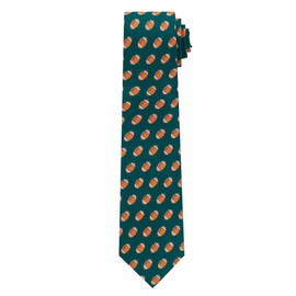 Jacob Alexander Men's American Football Game Balls Pattern Extra Long Neck Tie - Green