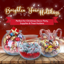 Sterline Fish Bowls for Drinks - 6 Pack - 16 Oz - BPA-Free Small Plastic Ivy Bowls for Crafts, Mini Fish Bowls Unbreakable, Candy Dishes for Party Centerpieces, Carnival Fishing, Home Decor…