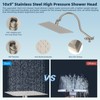 Hibbent All Metal Shower Head, 10'' High Pressure Rainfall Shower