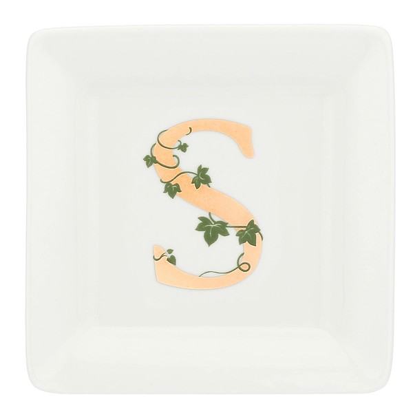 La Porcellana Bianca - Square Letter S Saucer - Home Decor, Kitchen - Adorato Line - Gift Idea - Porcelain - 10 x 10 x H 1.5 cm