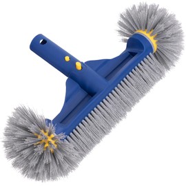 POOLAZA Pool Brush with Round Ends, Premium Pool Brushes for Cleaning Pool Walls & Tiles, 12.5'' Pool Brush Head for Inground Pools/Above Ground Pools, Spa, Hot Tub, High-Efficiency Pool Scrub Brush