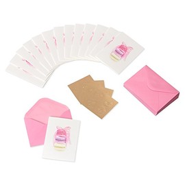 Tarjetas en blanco Papyrus con sobres, pila de macarons (14 unidades)