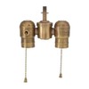 B&P Lamp® 2-Lite Cluster W/Pull-Chain Sockets, Antique Brass