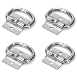 Kdtoll Pack of 4 Lashing Eyelets for Trailers with Screws and Bracket - Stainless Steel Trailer Lashing Eyelets - D Ring Lashing Eyelets for Load Securing - Load 400 kg - Ideal for Trucks, Boats,