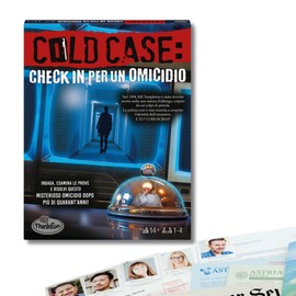 ThinkFun - Cold Case 5: Check in per un omicidio, Gioco investigativo poliziesco con indizi e prove per risolvere il caso, Gioco da tavolo mistero per adulti 1-4 giocatori, Idee Regalo