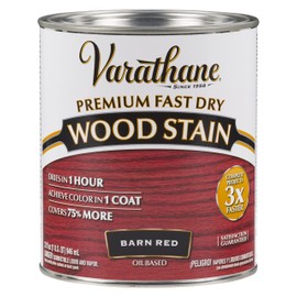 Premium Fast Dry Wood Stain, Quart, Barn Red - New