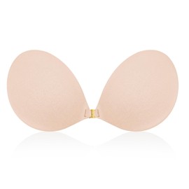 Falorda Sticky Push Up Bra Strapless Adhesive Invisible Bra for Women, Stick-On Support for Backless Dresses & Tops Skin C Cup