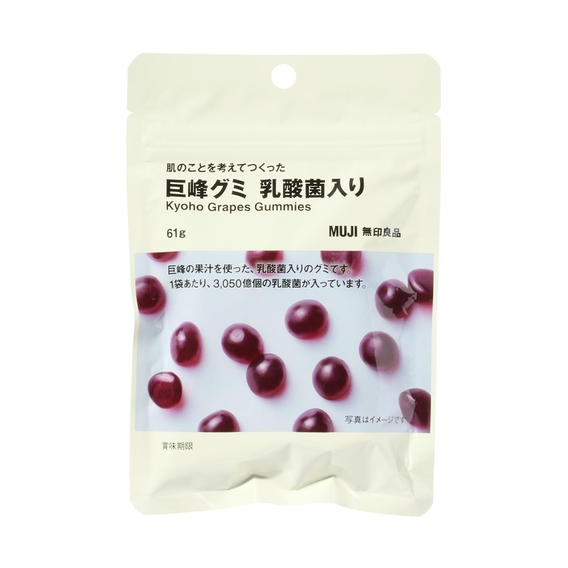 MUJI 84902338 Kyoho Gummy with Lactic Acid Bacteria, 2.1 oz