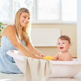 Susurration Muslin Baby Washcloths 23x23inch, Large Ultra-Absorbent 100% Cotton Baby Bath Wash Cloth Burp Cloth Soft Breathable Baby Face Towel for Newborn Baby Boy and Girl, 5Pack (Neutral)