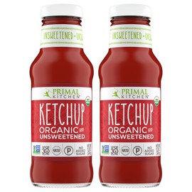 Primal Kitchen Organic Unsweetened Ketchup, No Cane Sugar or Artificial Sweeteners, 11.3 oz, Pack of 2