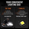 TDC Rechargeable Headlamp + Super Bright COB Keychain Flashlight -