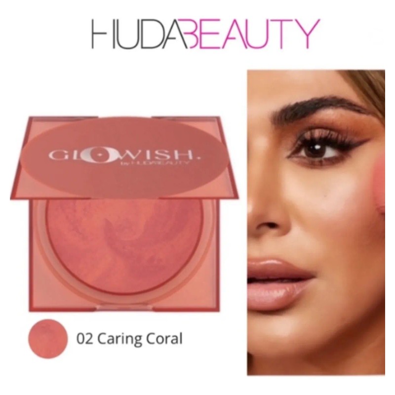 Ruboren Polvo Glowish De Hudabeauty Tono 02 Caring Coral 02