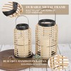 Handwoven Boho Lanterns Set of 2 – Candle Holders for