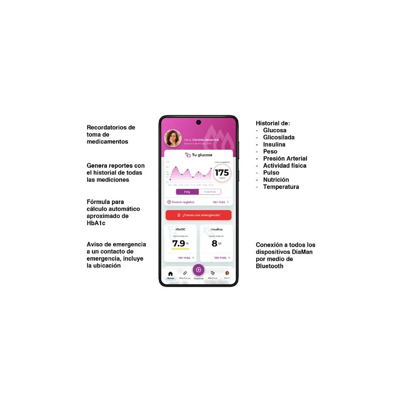 Tiras Reactivas Para Glucosa Diaman 50 Piezas