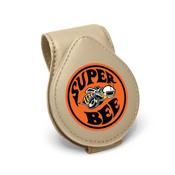 iPick Image for Dodge Supper-Bee Beige Leather Magnetic Sunglass Holder