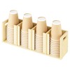 Sawjut Wood Cup Lid Organizer 4 Compartments with Adjustable Dividers