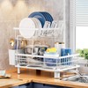 GAOKASE 2 Tiers Dish Drying Rack, Space-Saving Dish Racks for