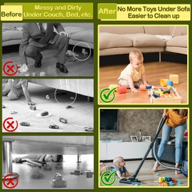 STAY GENT 5 cm x 3 m Toy Blocker for Furniture, Adjustable Under Couch Blocker Barrier for Pets, Gap Bumper to Prevent Toys from Getting Under Sofa and Bed