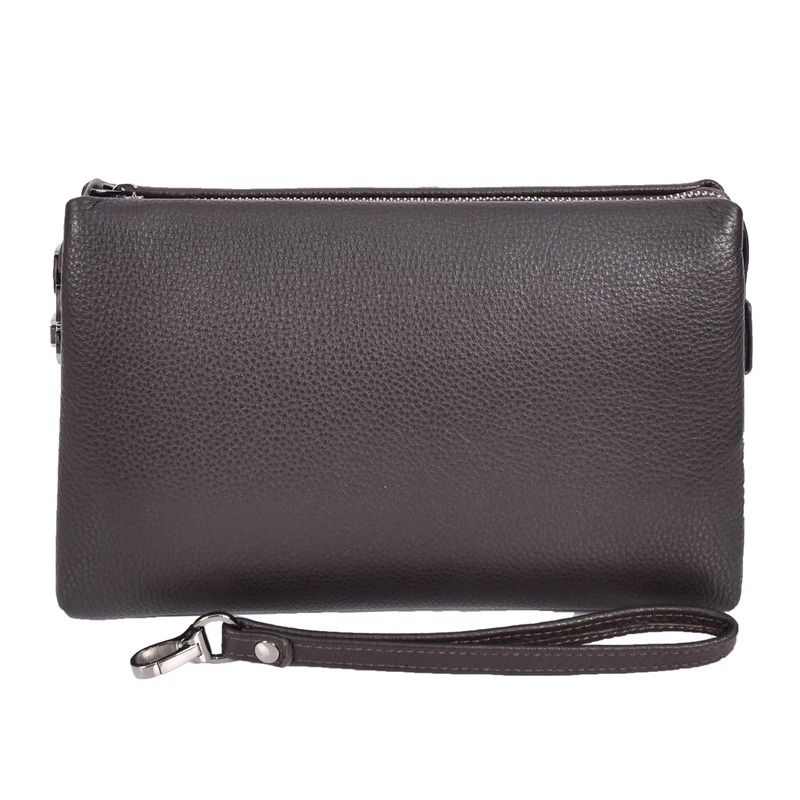 House of Luggage HLG1023 Mens Genuine Leather Lockable Wristlet Travel