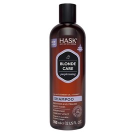 HASK, Shampoo Tonificador Morado, para Cabello Rubio, Neutraliza los Tonos Amarillentos y Cobrizos, Libre de Sulfatos, Parabenos, Ftalatos y Gluten, 355 ml