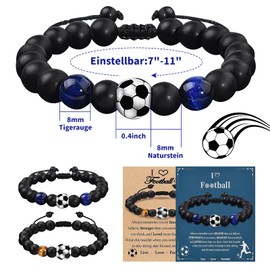 Football bracelet - symbol of endurance and strength - inspirational gift for birthday, football gifts for boys