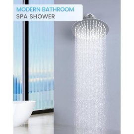 KINLIV 8 inch Chrome Round Rainfall Shower Head, All Metal Stainless Steel Rain Shower Heads with 90 Anti-Clog Silicone Nozzles, Wall or Ceiling Mount