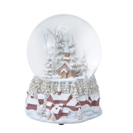 The Bridge Collection Wintry Church Musical Snow Globe