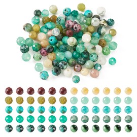 PandaHall 100pcs Natural Stone Beads 3mm Tiny Round Loose Beads Faceted Crystal Gemstone Beads for DIY Bracelet Necklace Earrings Jewelry Making