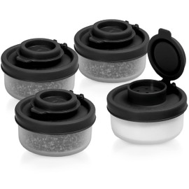 Signora Ware Small Salt and Pepper Shakers for Travelling - Mini Shaker Set for Salt and Pepper with Lid to Take with You - Perfect for Travel, Camping and To-Go - Lockable - 40 g, Pack of 4