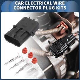INFINAUTO 3 Pin Car Electrical Wire Connector Plug Kits, 2.5mm Series Car RV Truck Male Cable Terminal Housing Black, 1 Set