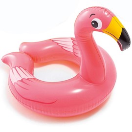 Warenhandel König Water Swimming Ring Swimming Aid Toy for Bathing Splashing Play Animal Head Various Designs (Flamingo)